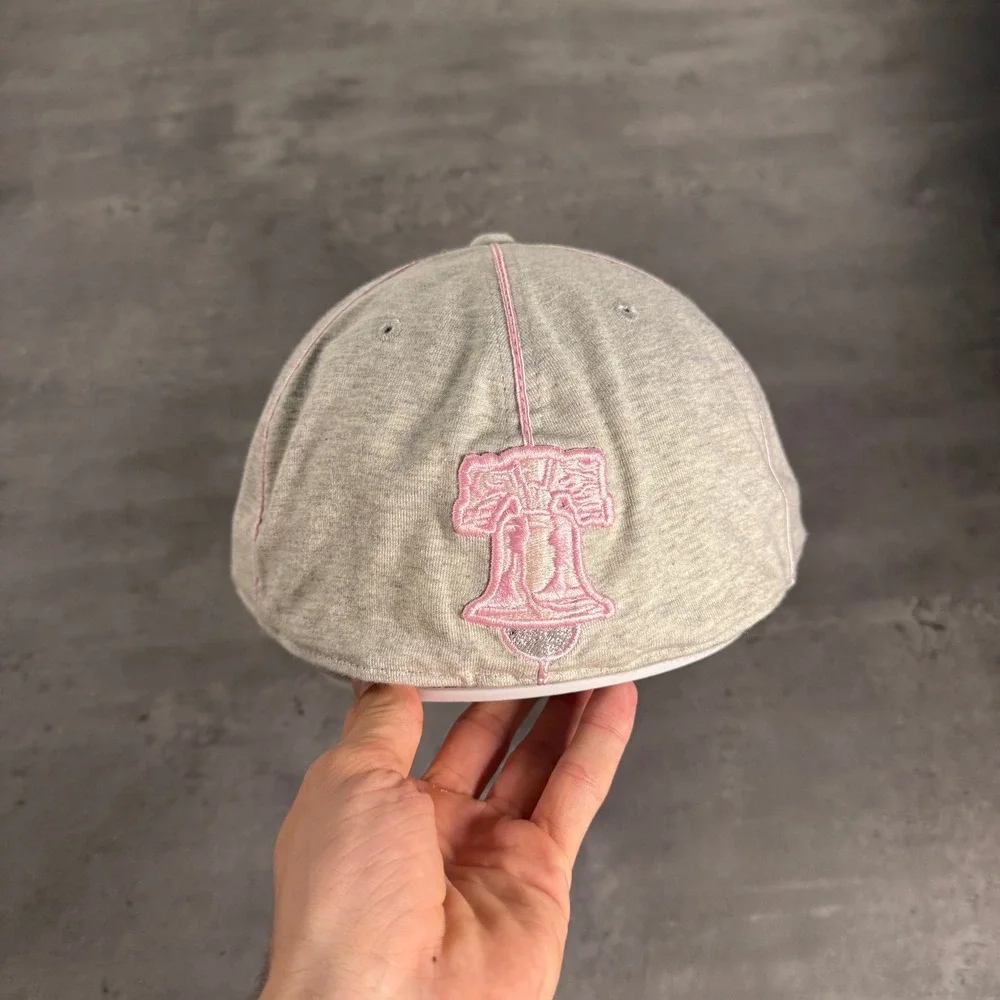 American Needle Philadelphia Phillies Hat 8 Grey Pink Cooperstown Fitted MLB Cap